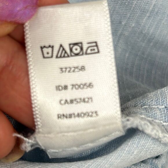 Ann Taylor LOFT Linen & Lyocell Drawstring Pants Cuffed Joggers Chambray Blue S - Picture 10 of 10